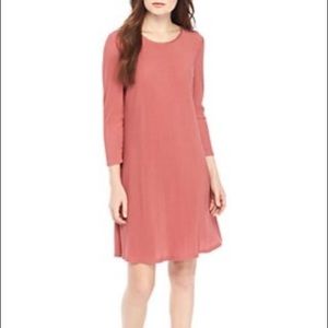 Grey & Gray 3 Quarter Sleeve Ribbed A-Line dress